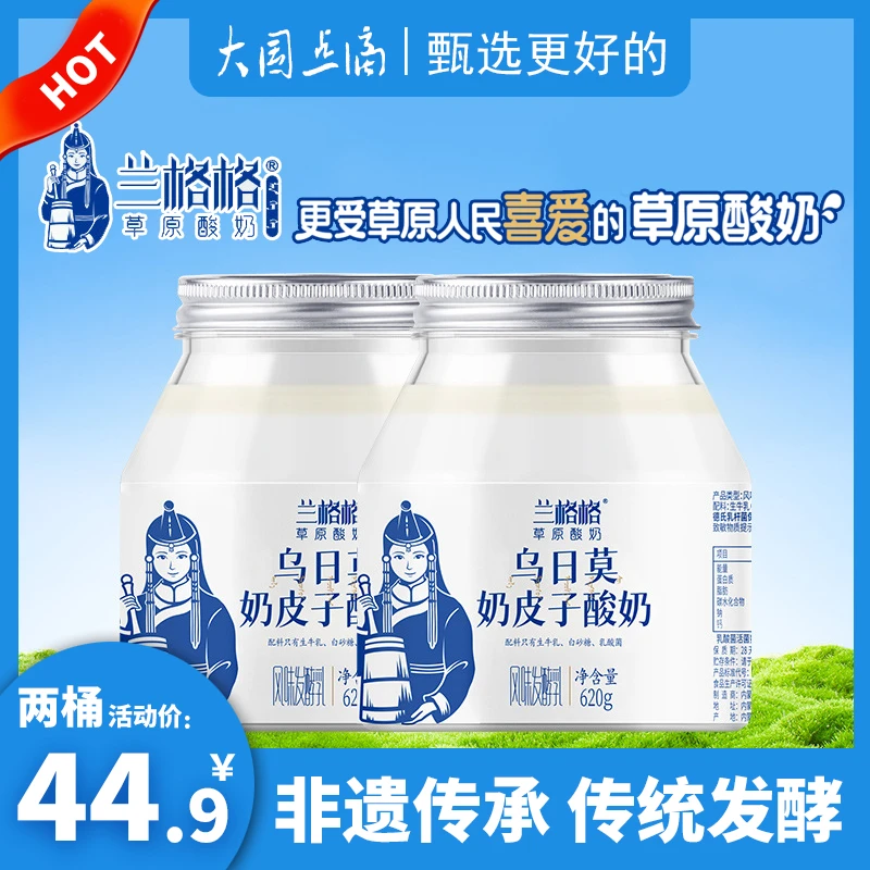 兰格格乌日莫奶皮子酸奶内蒙古特产乌兰察布低温酸牛奶生牛乳发酵