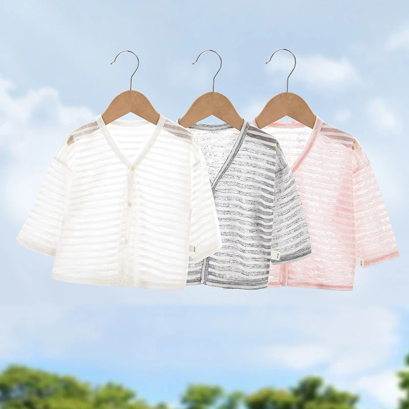 婴儿外套薄款新生儿家居服上衣外穿宝宝空调开衫夏季