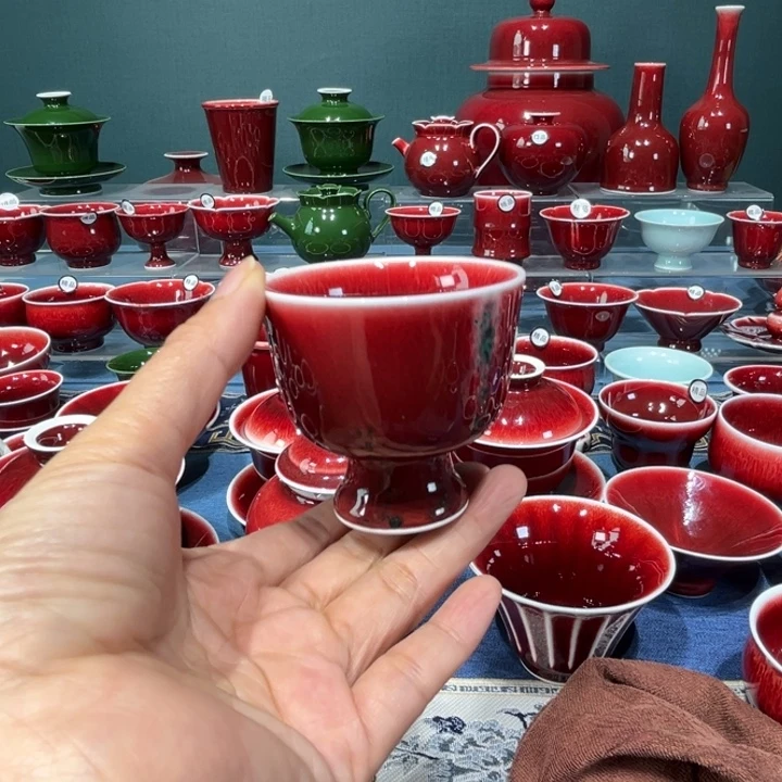 景德镇浅行窑美人醉高脚杯