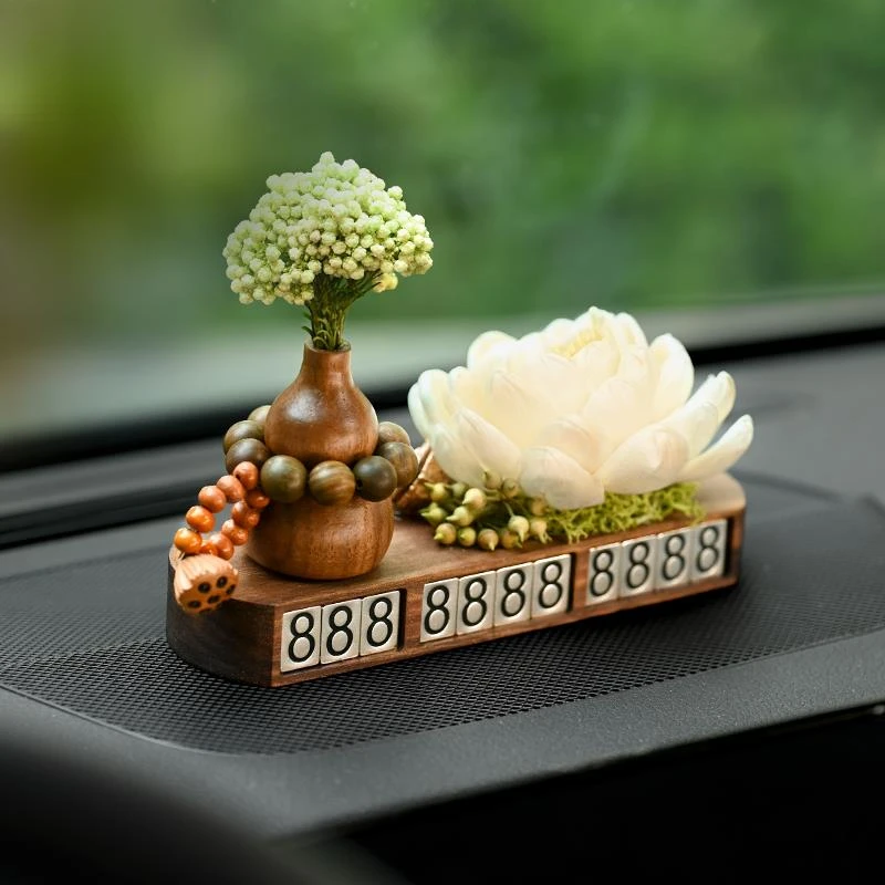 车载挪车电话牌高级感车内临时停车号码牌女生汽车移车显示牌摆件