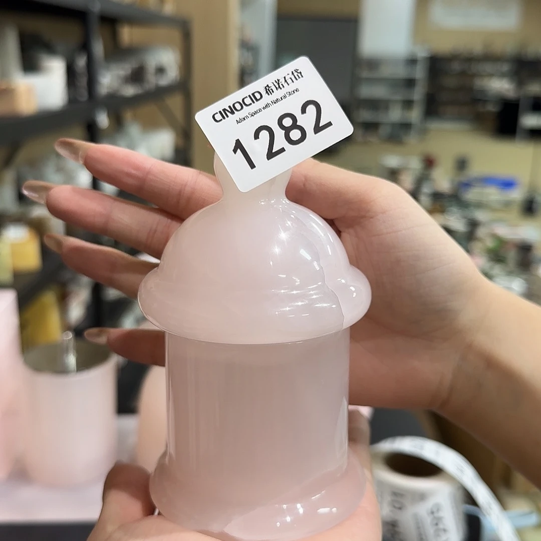多***气石材1282粉玉小房子福利