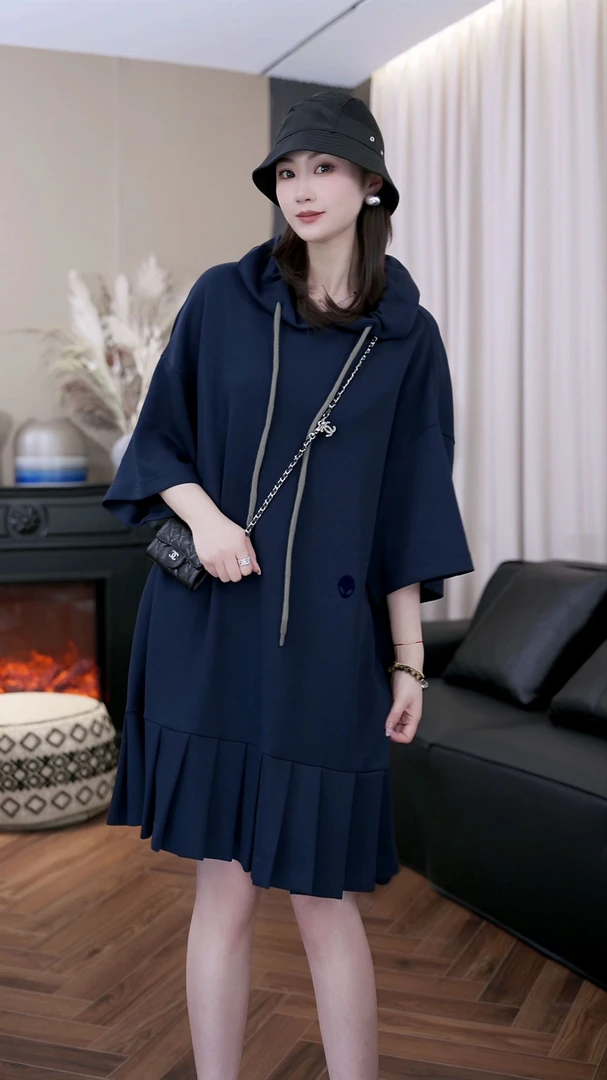 设计师原创新款休闲百搭时尚简约宽松舒适连衣裙Z351161