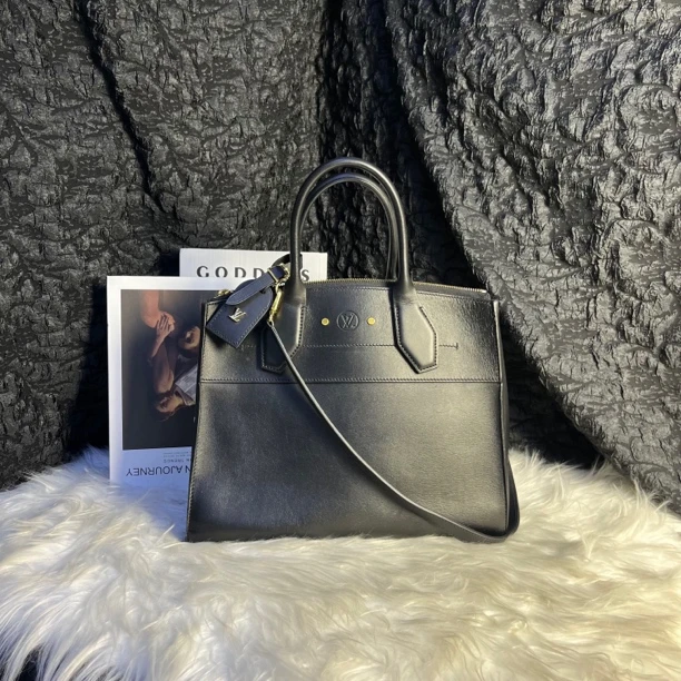 95新 LouisVuitton/路易威登 路易威登黑色city公文包手提斜挎包