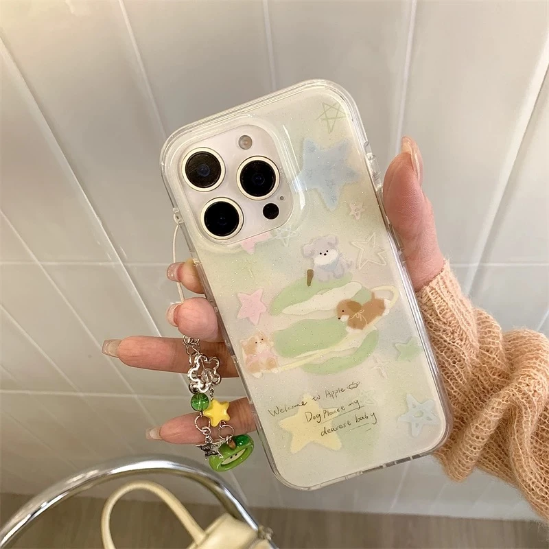 壳望牛奶小狗适用苹果华为vivo小米oppo女iphone15/16/14手机壳