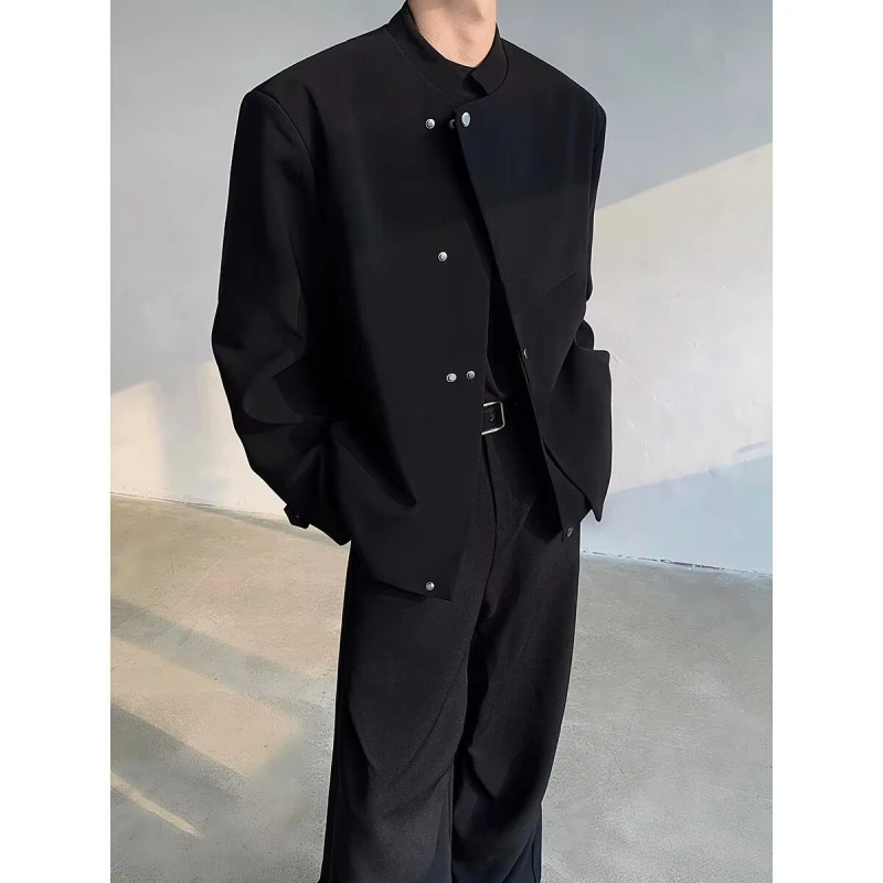 2025设计感新中式廓形西服夹克男秋季高级感痞帅小众宽松西装外套