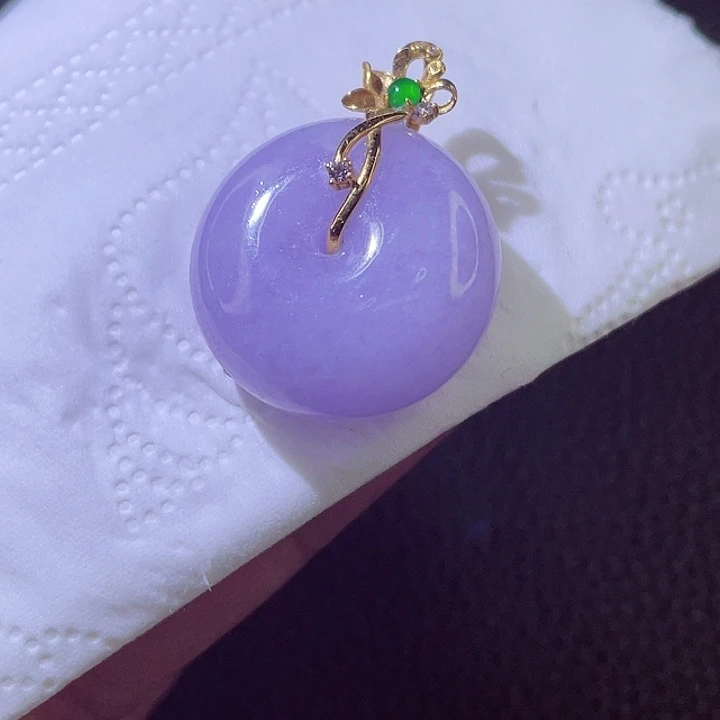 颈饰18K金镶嵌翡翠翡翠