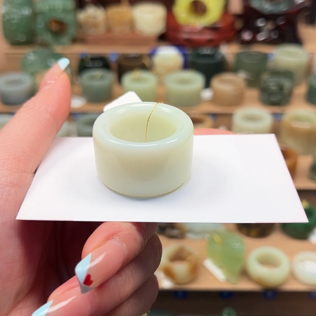 蛇纹石玉未镶嵌戒指22.3内径30号