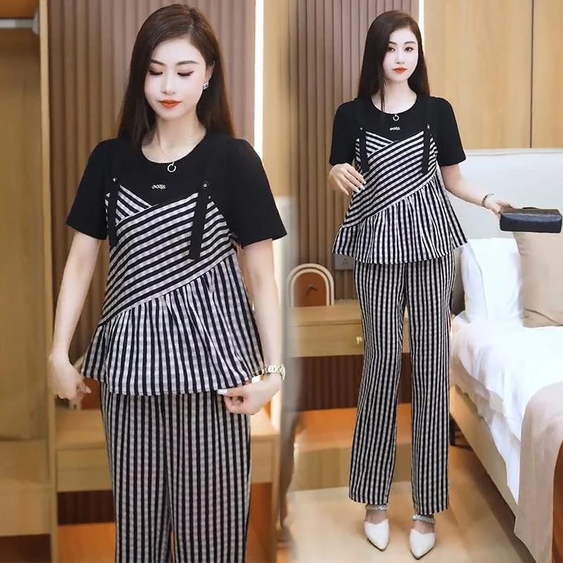 高级感小个子显高时尚套装女夏装搭配一整套今年流行阔腿两件套裤