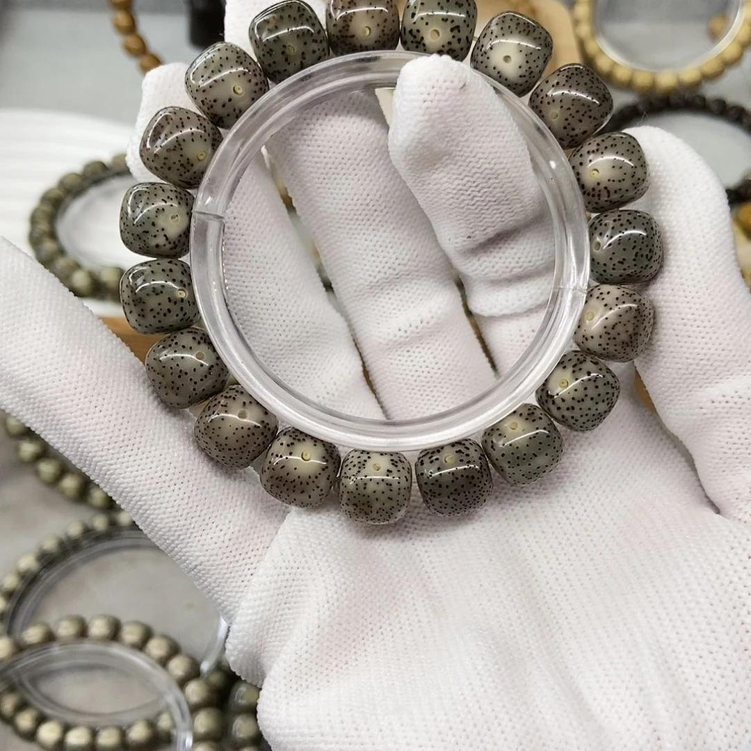 星月菩提手串12黑玻璃