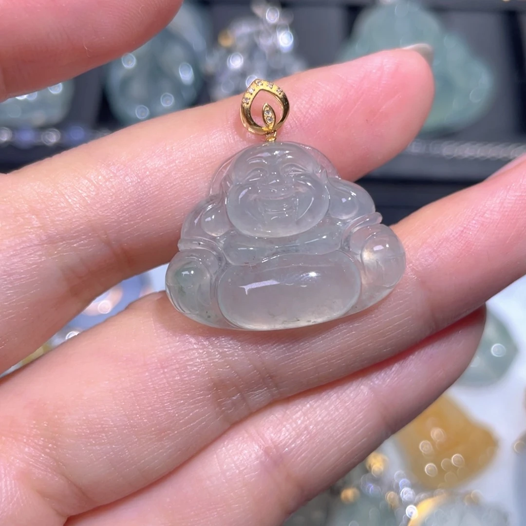 颈饰18K金镶嵌翡翠翡翠