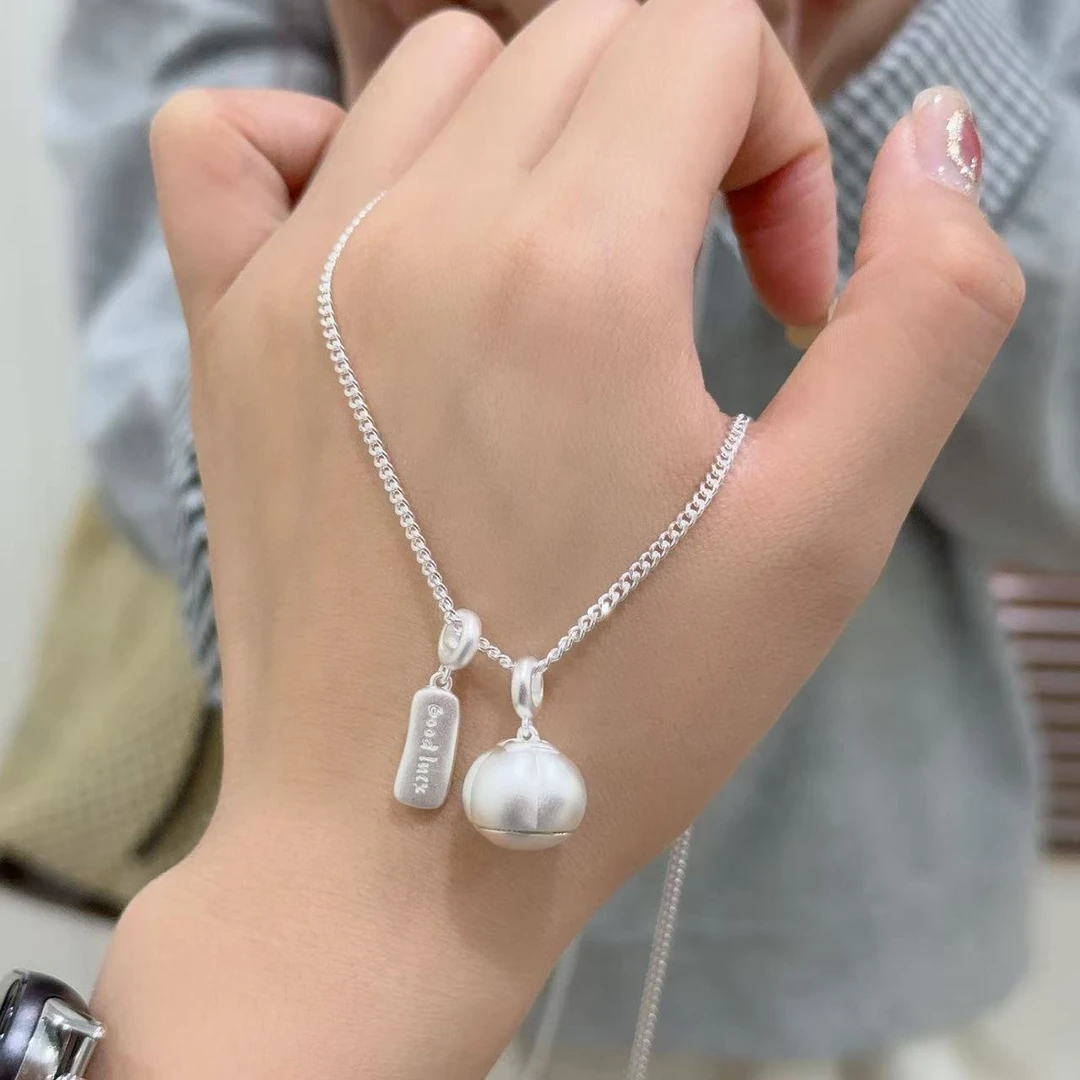 链子925银 【好柿发生】毛衣项链长款素银小众轻奢简约气质日韩时尚