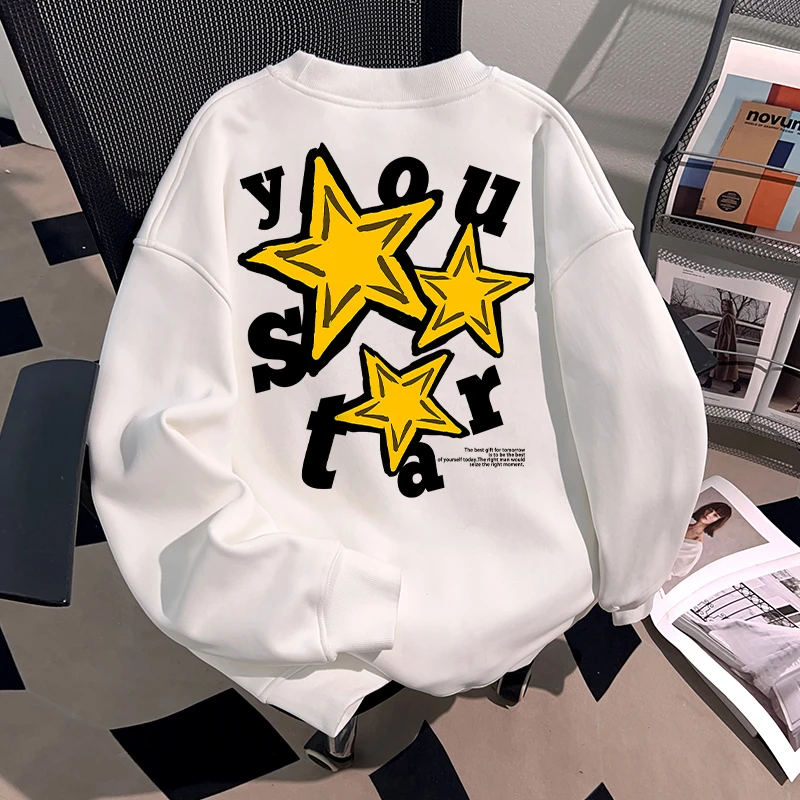 WASSUP HSUBE美式潮流青少年圆领卫衣男士国潮牌趣味休闲上衣ins