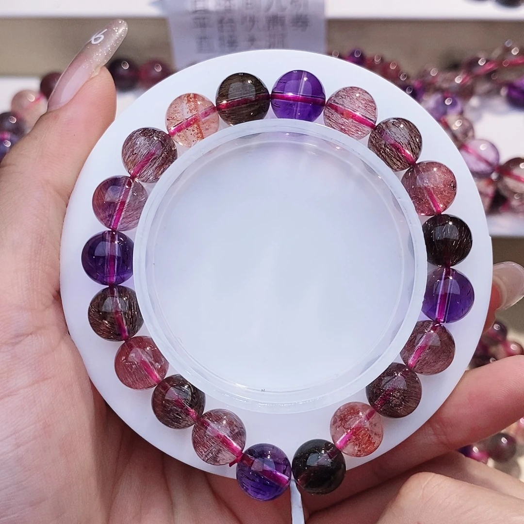 水晶手链未镶嵌黑加仑超七9+