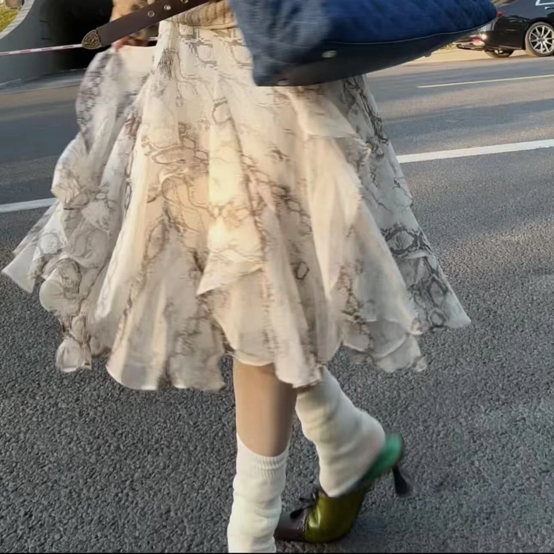 法式优雅风碎花半身裙