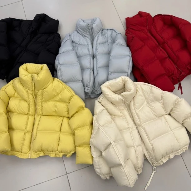 25年新款95白鸭绒洋气立领大拉链短款羽绒服XB-003