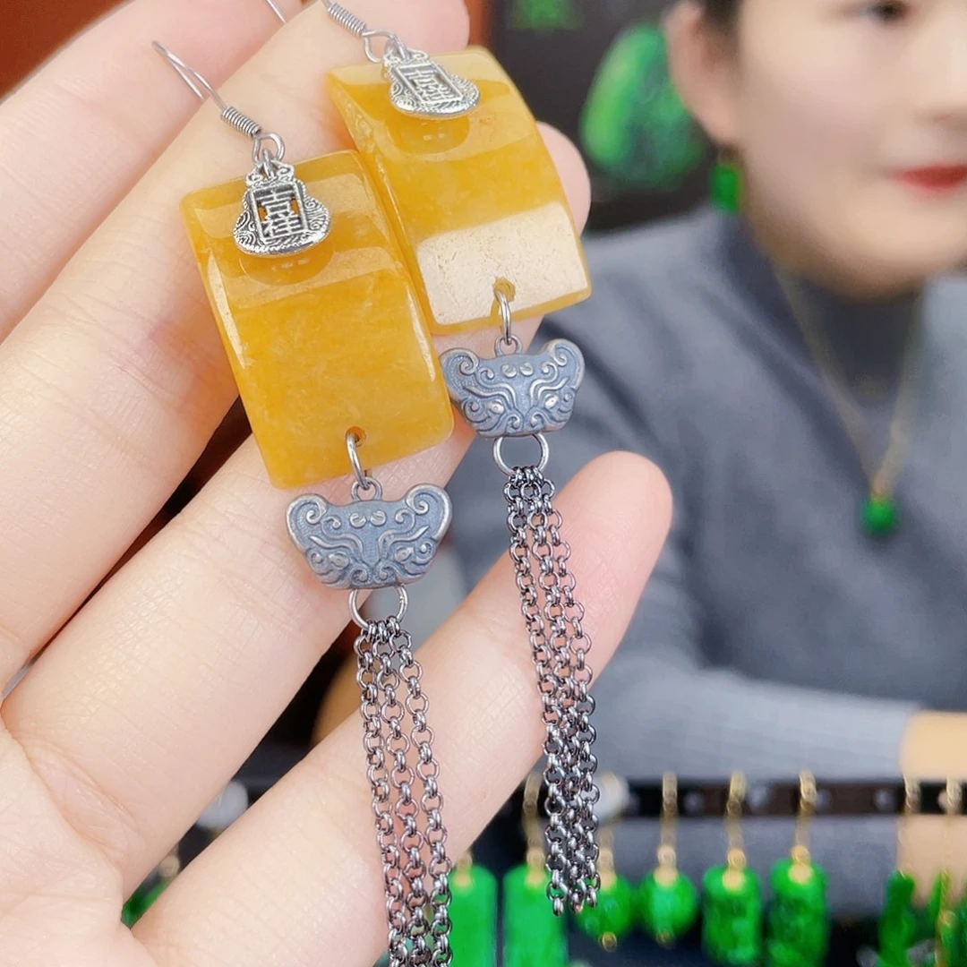 翡翠未镶嵌耳饰饰品