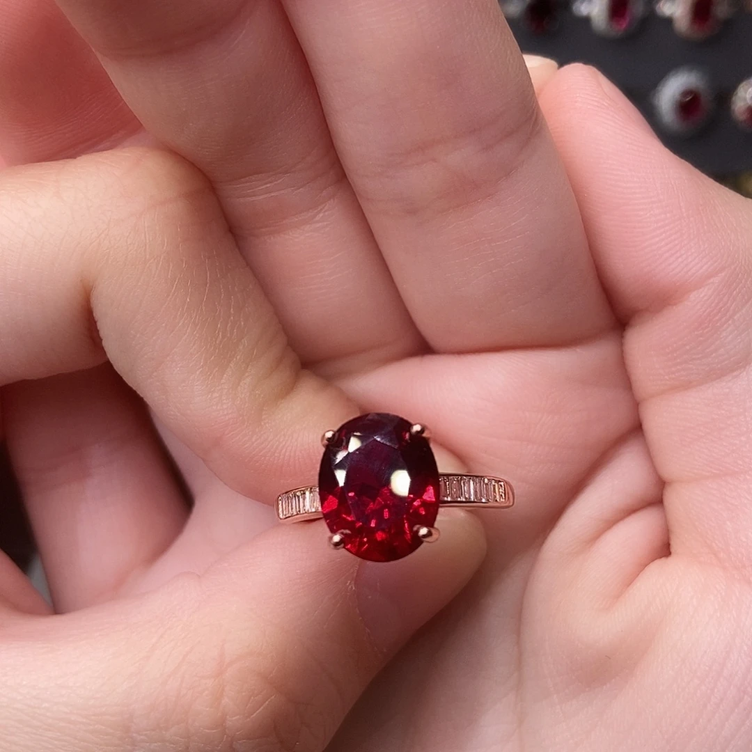 银S925镶嵌红宝石戒指