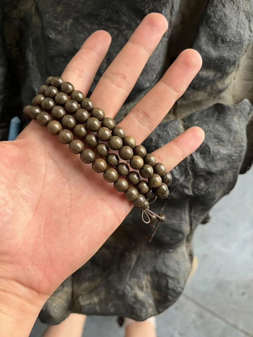 金丝楠木小叶桢楠乌木手串108颗