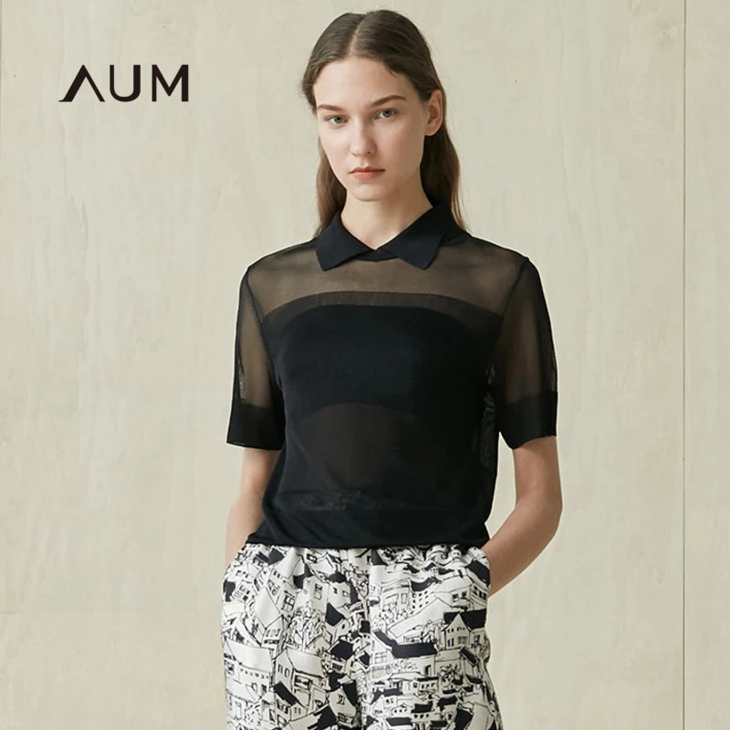 【妍妍精选】AUM夏季新款宽松薄款套头毛针织衫M1KT2S68M