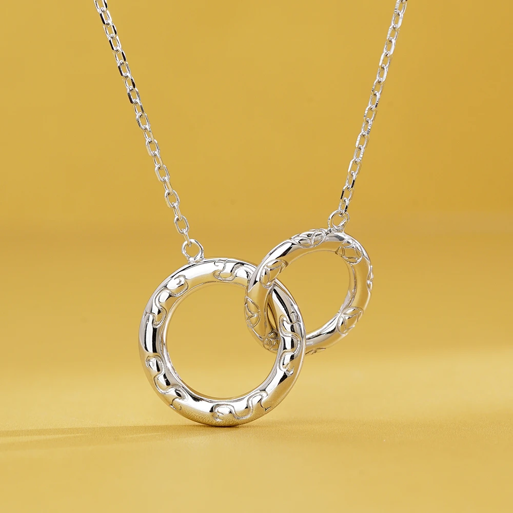 坠链均925银 银925双环项链10328（Joyce娇姐）