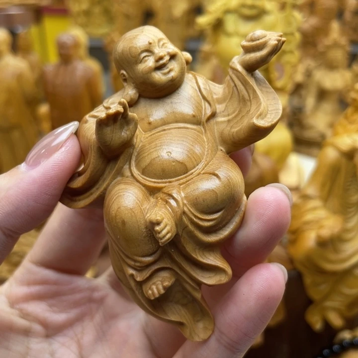 崖柏桌边款弥勒佛