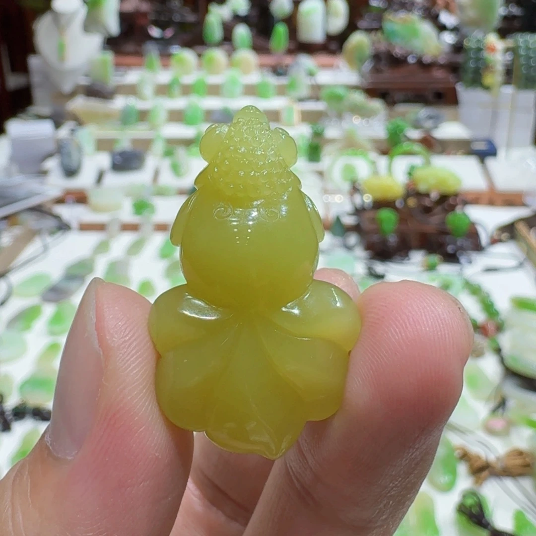 和田玉未镶嵌挂件和田玉新疆黄口金玉满堂