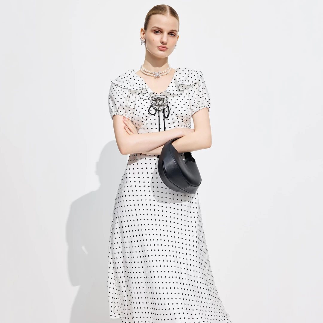 COCOON/可可尼波尔卡圆点连衣裙25203BF025011012