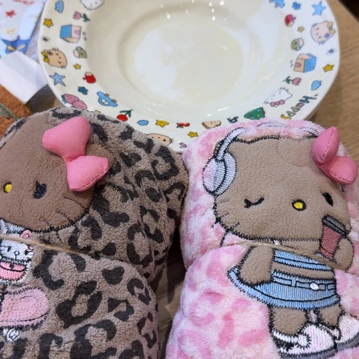 猫咪盘子毛巾两个