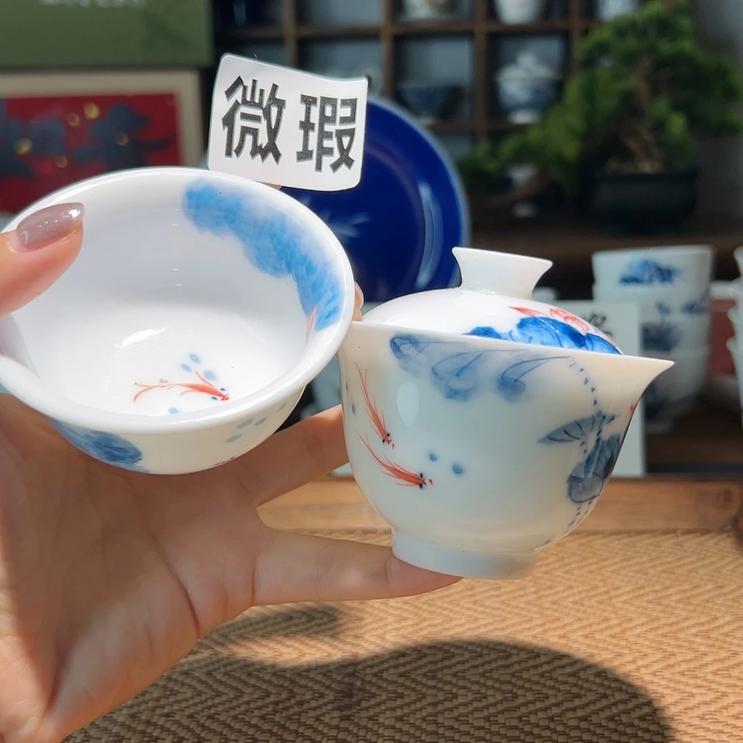 【闪购商品】微瑕 手绘 盖碗