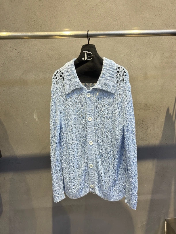 JUDYDAVID国际买手店专属XU ZHI蓝色镂空针织衫