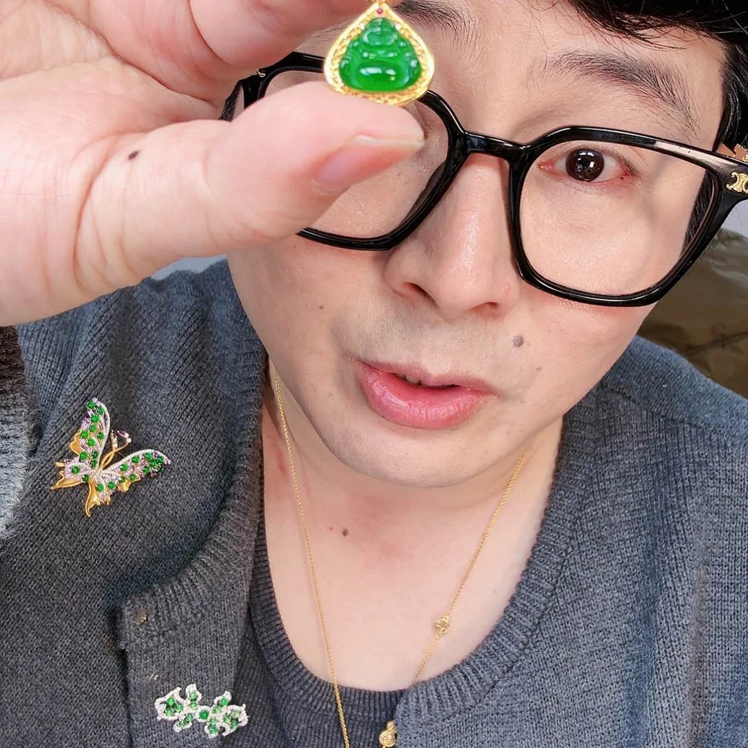 翡翠颈饰18K金镶嵌一个