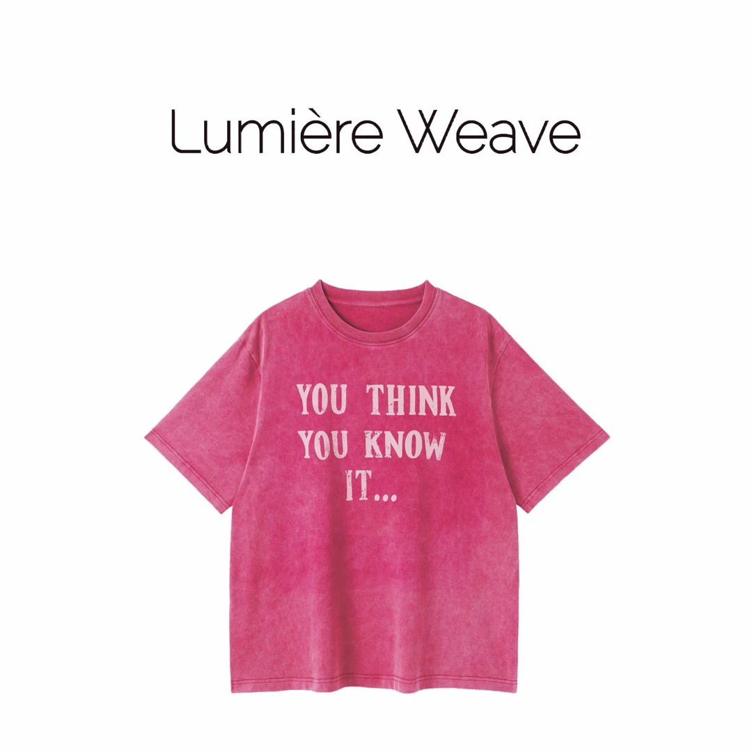 LumièreWeave【落日漫痕】52TX1063做旧设计感字母印花气质短袖T恤