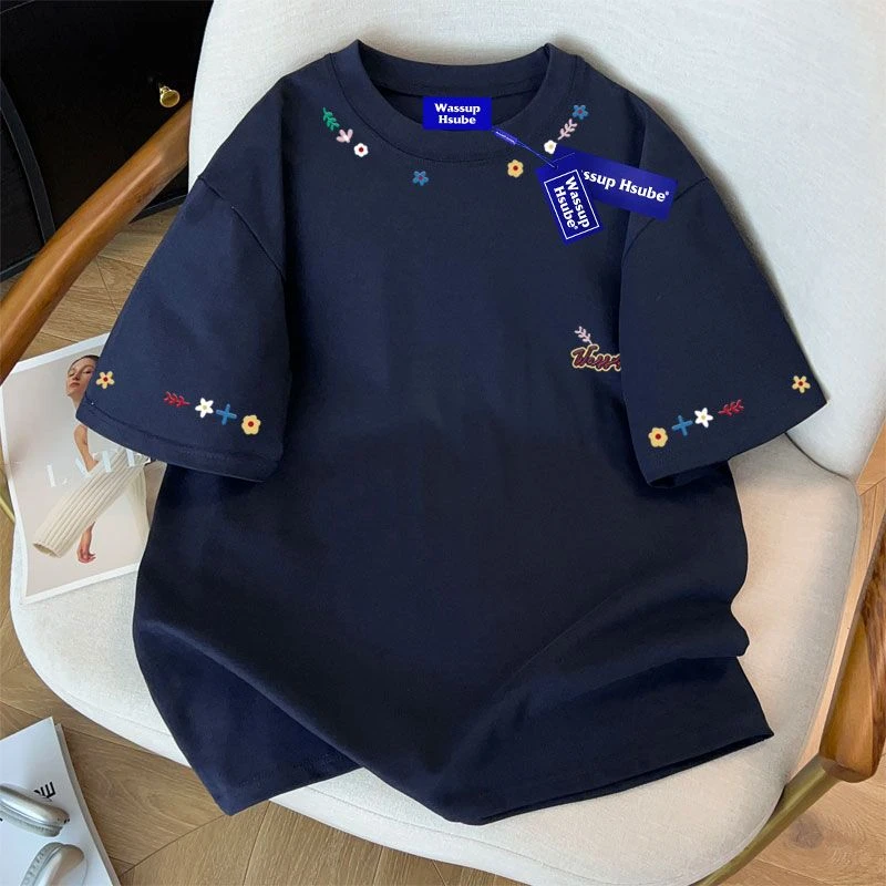 WASSUP HSUBE美式ins潮牌字母印花纯棉短袖T恤男夏季休闲百搭上衣