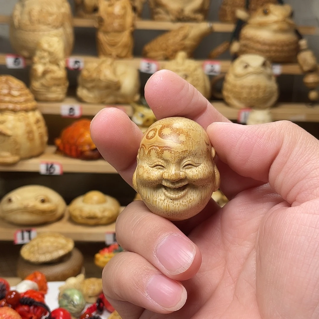 竹竹根雕米勒头手把