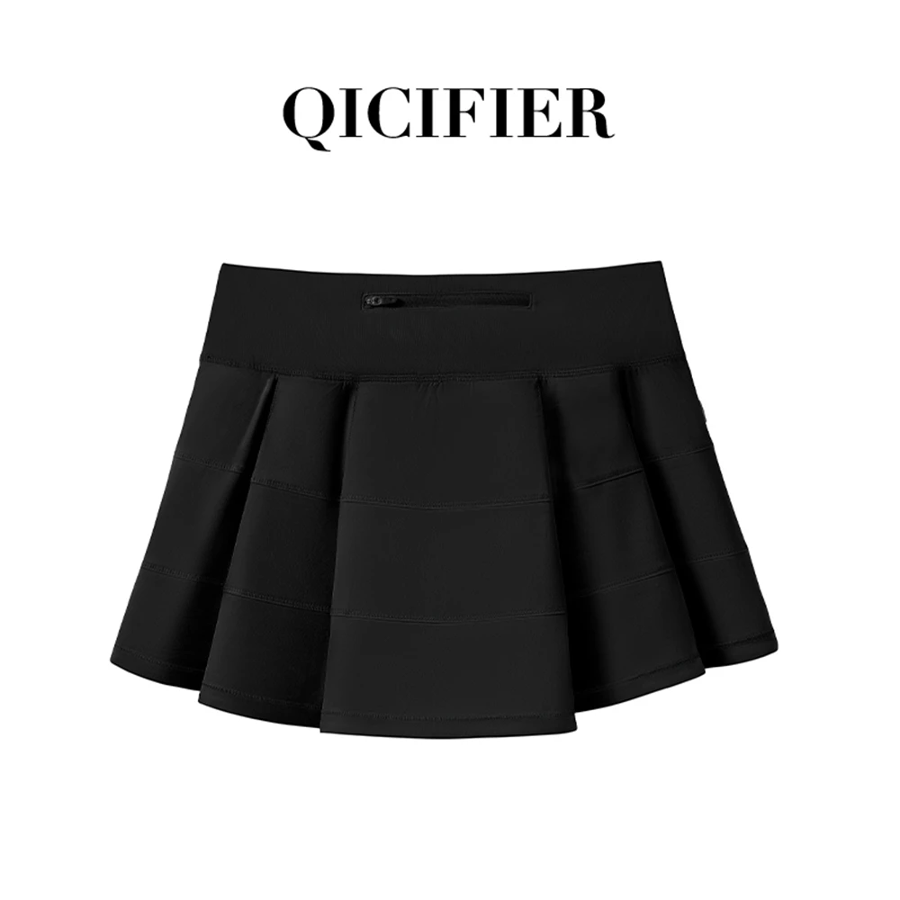 科技黑 夏日网球裙 中腰运动百褶短裙 2832