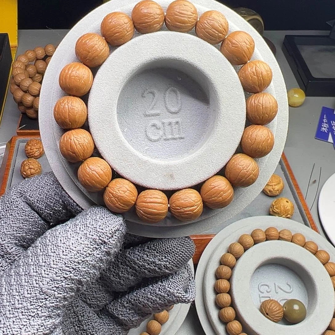 鹤***H猴头核桃手串原皮无修14同尺聚宝盆手串