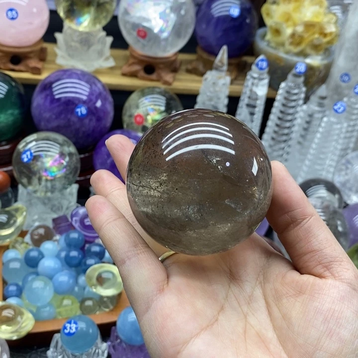 石材天然茶水晶球