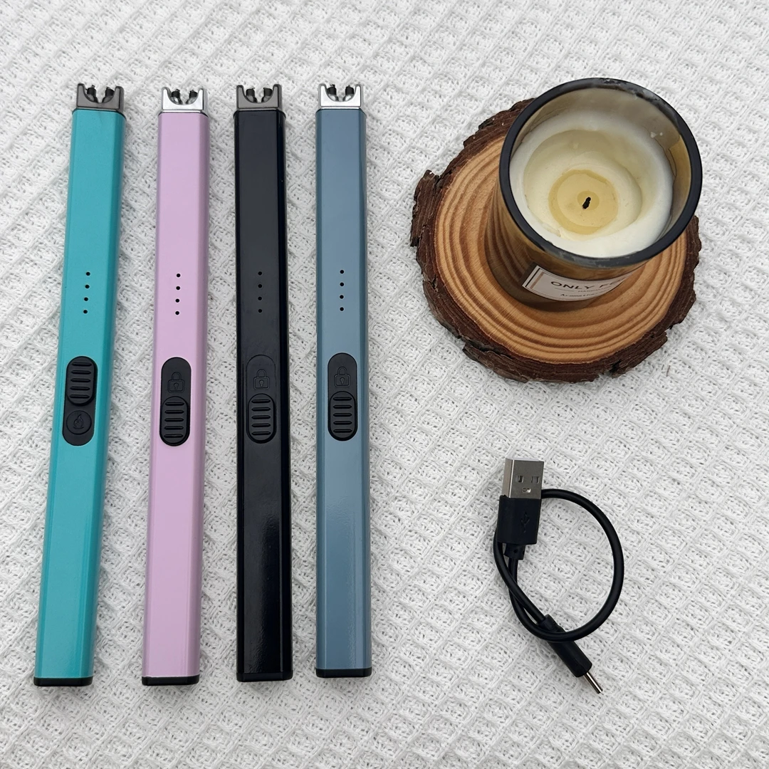 轻奢安全长管防风户外充电点火器打火机金属可充电家用2025新款