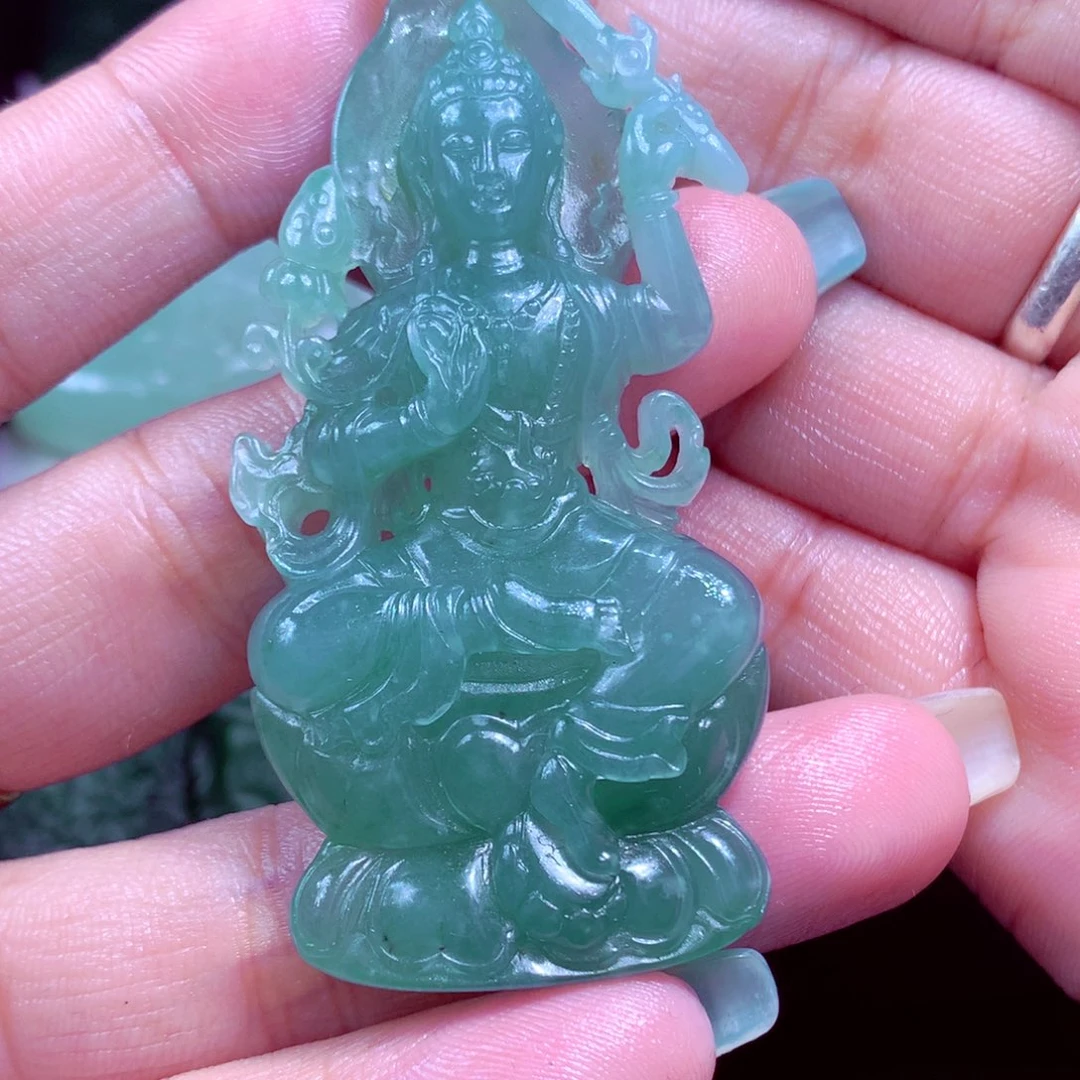 定制翡翠未镶嵌天然缅甸翡翠A货毛货挂件
