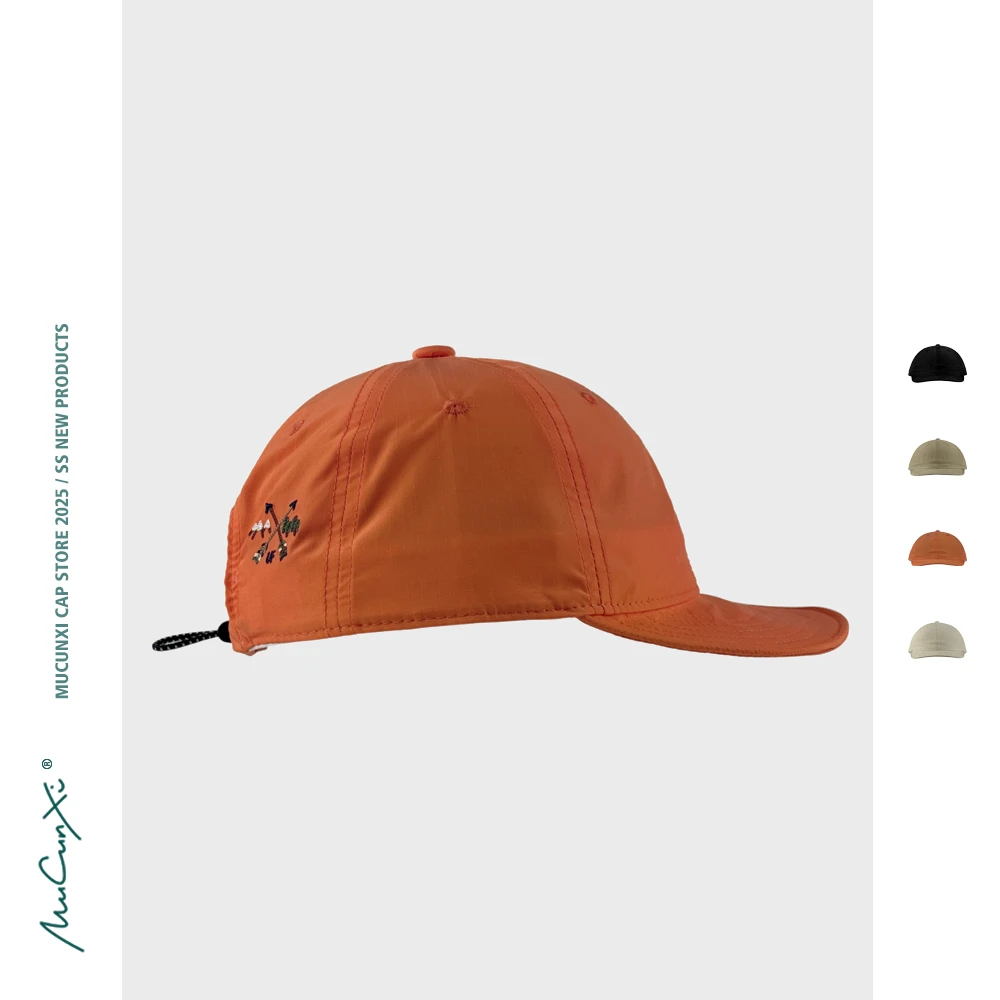 活力橙~山系户外轻薄速干翻檐棒球帽男女夏季遮阳防晒平檐鸭舌帽