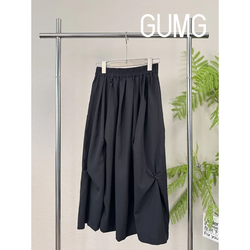 【女装优选】GUMG-设计感褶皱折叠山本伞裙GM20259