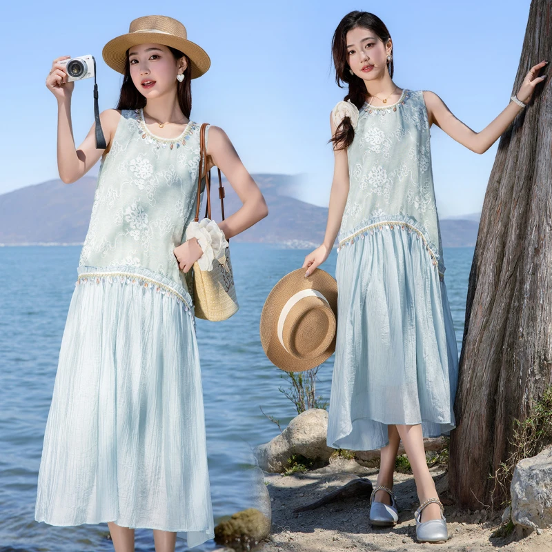 连衣裙女装2025夏装夏天衣服夏季百搭新款时尚气质海边度假长裙子