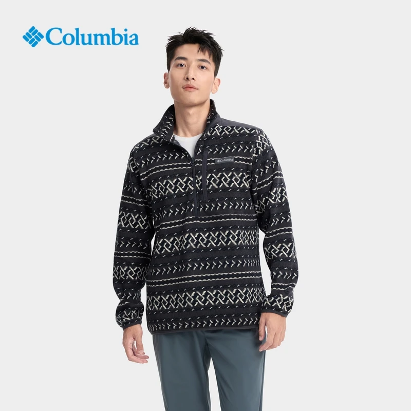 Columbia哥伦比亚户外男子时尚印花运动旅行野营保暖抓绒衣AE5809