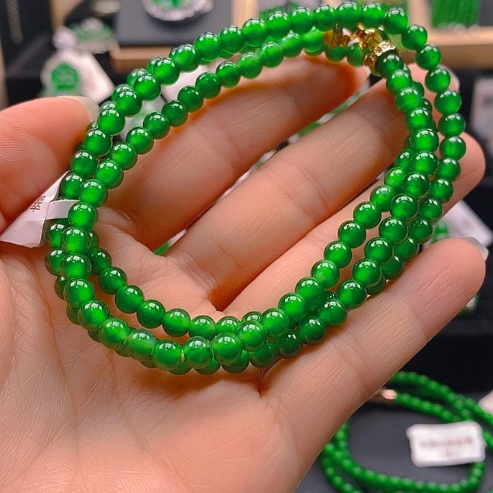 翡翠未镶嵌耳饰天然A货翡翠项链卡6