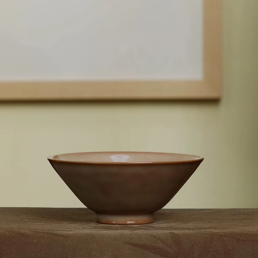 温柔南瓜色斗笠杯陈卫武龙泉青瓷主人杯