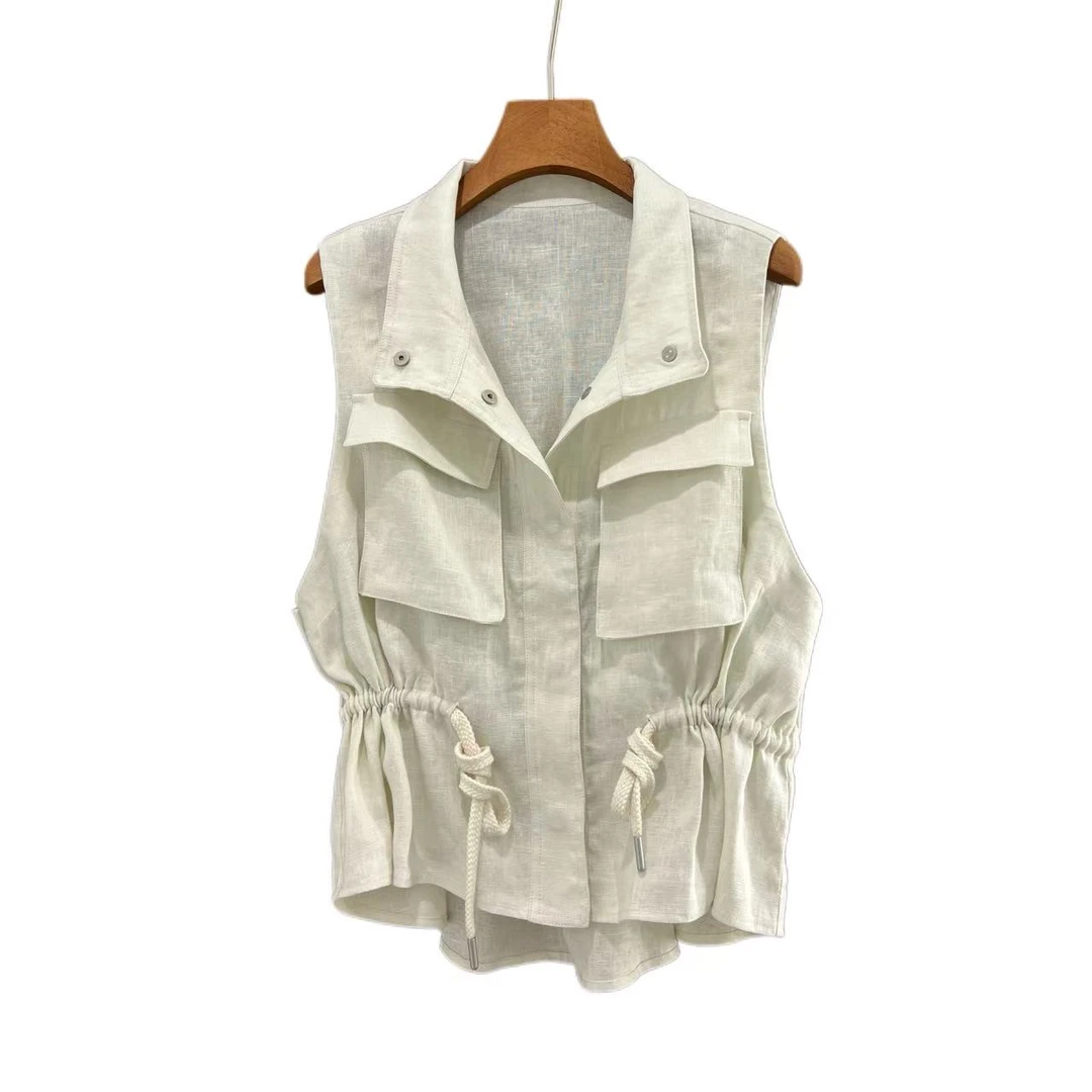 Rhuvi 【南法假日】夏季进口100%亚麻马甲