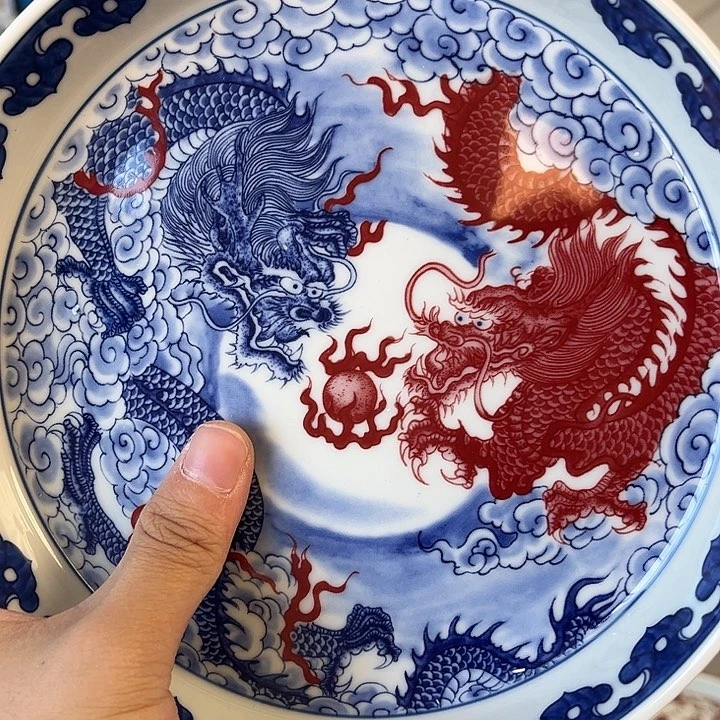 杯景德镇双龙戏珠大壶承