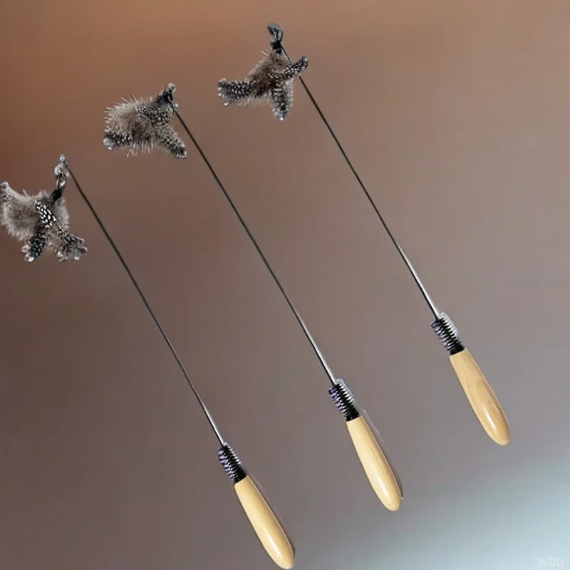 赛级逗猫棒羽毛铃铛替换头耐用弹力解闷狗狗玩具猫玩具猫咪逗猫棒