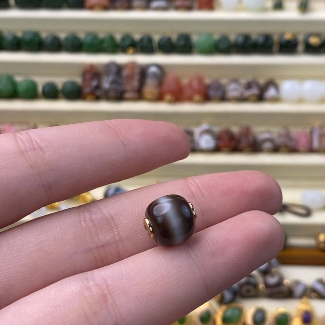 玛瑙/玉髓18K金镶嵌颈饰