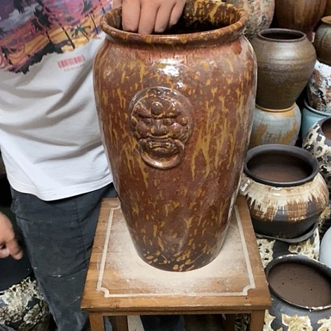 紫砂花盆口20高度41无孔